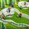 4 Pcs Christmas Village Accessories 35 Inch Christmas Village Fence Wooden Miniature Fence White Picket Fence for Dollhouse Village Landscape(White)